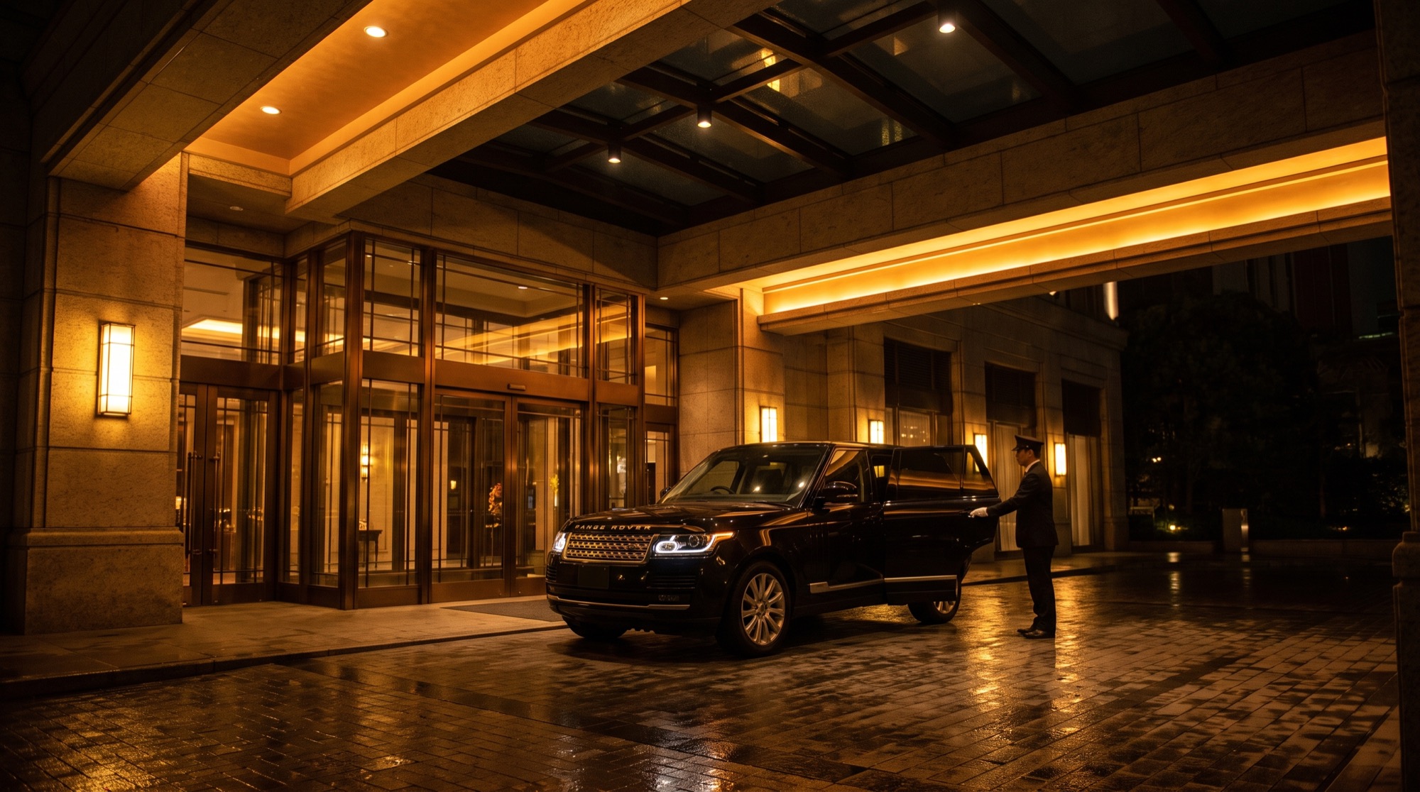A chauffeur holding a door open in Vancouver