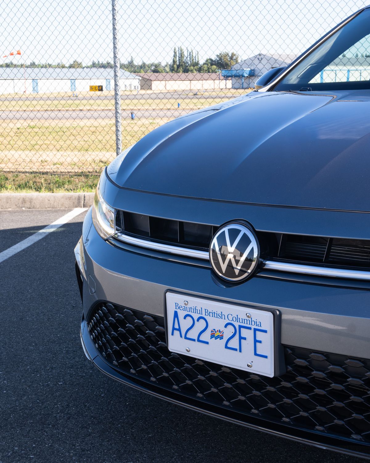 The Jetta's grille and badge