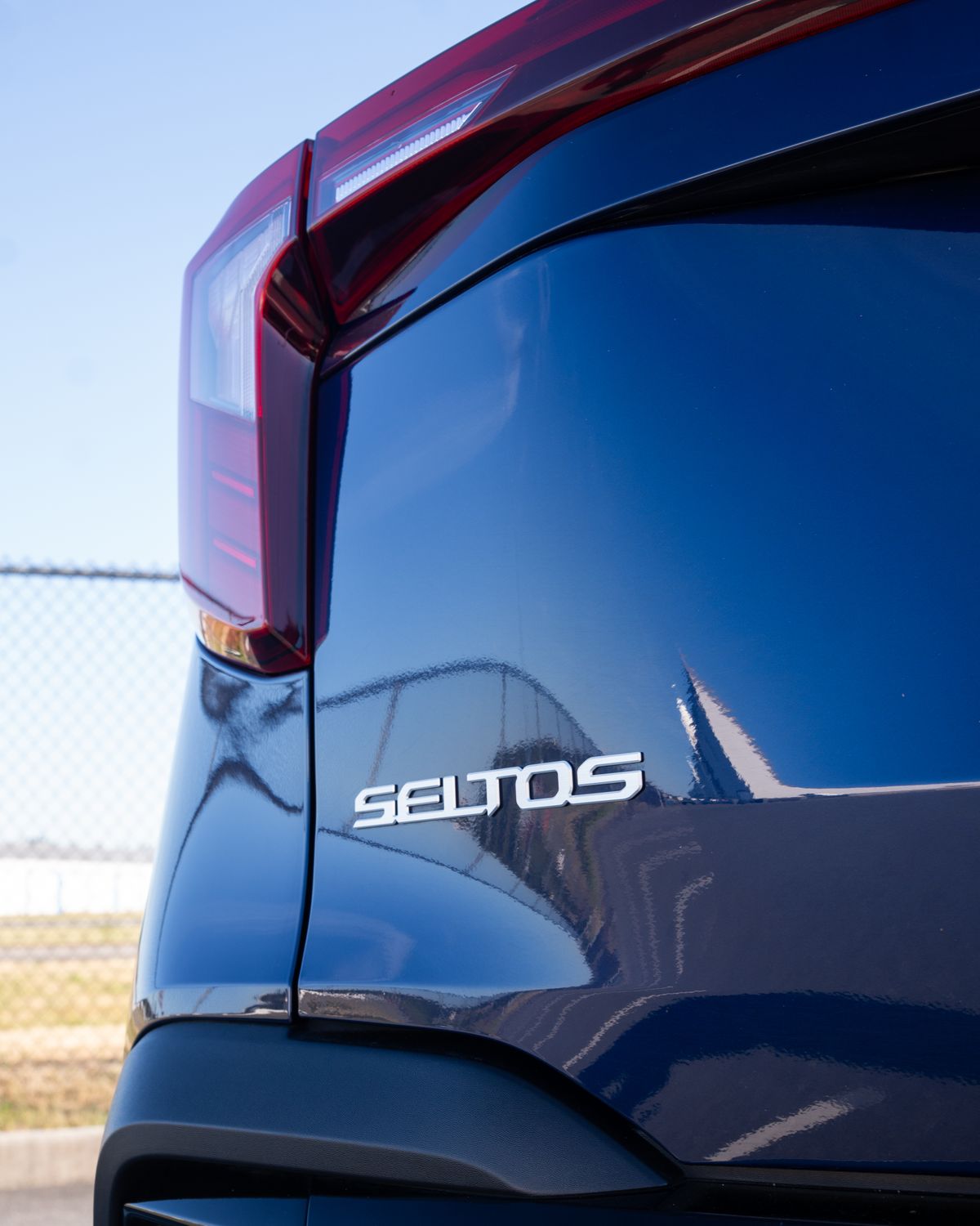 The Seltos badge on the tailgate