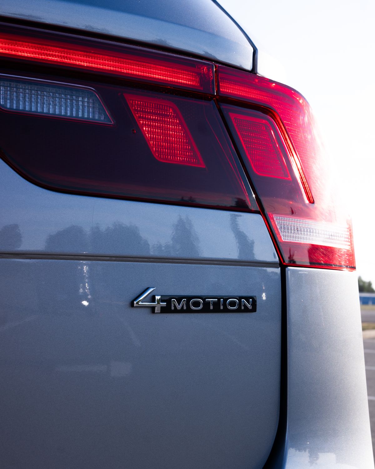 The 4Motion badge and a tail light