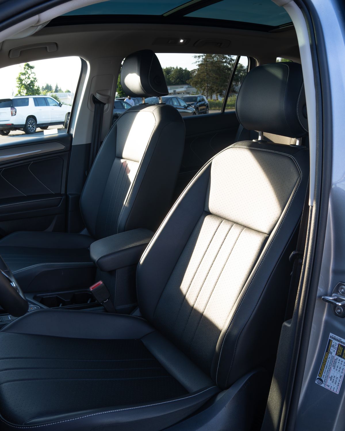The Tiguan's leather front seats