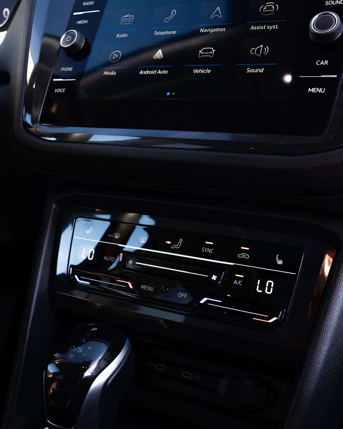 The Tiguan's touchscreen and climate controls