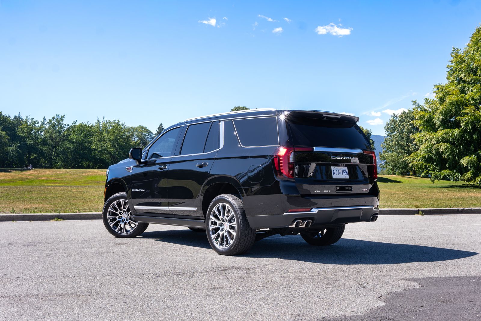 The Yukon Denali from the rear three-quarter