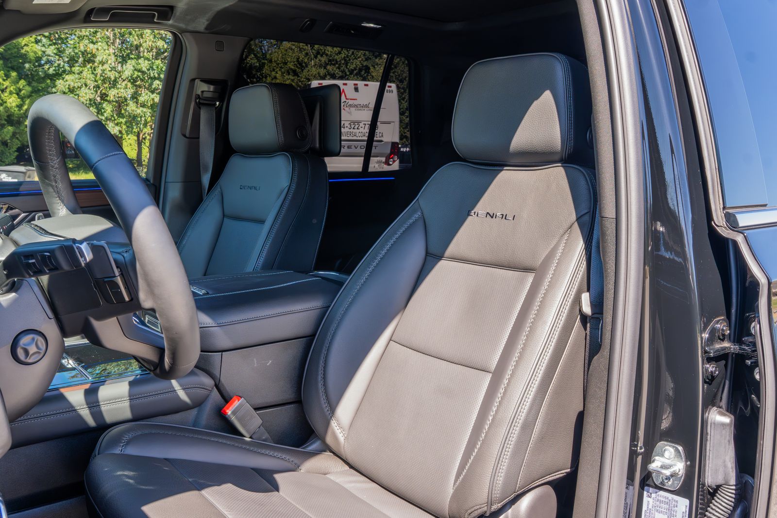 The Yukon Denali's leather front seats